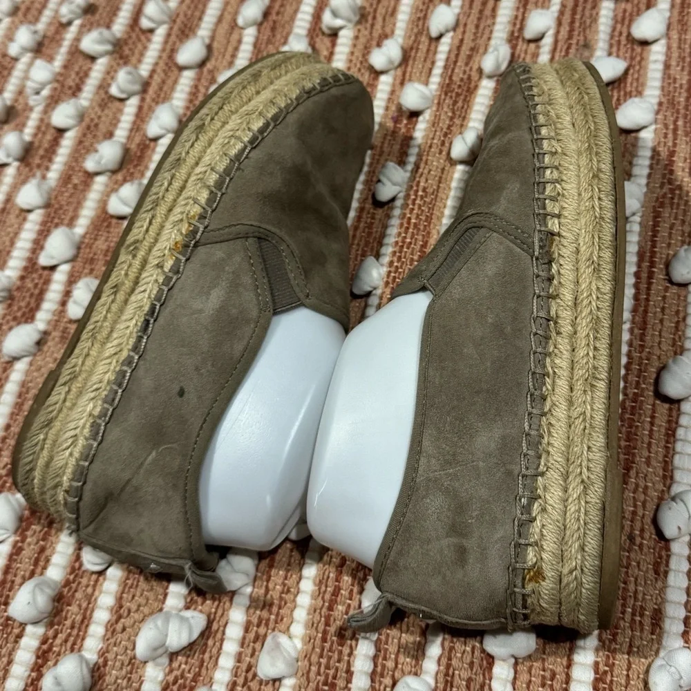 Sam Edelman Carrin Tan Slip-On 1 inch Stitched Espadrilles- Size 7.5